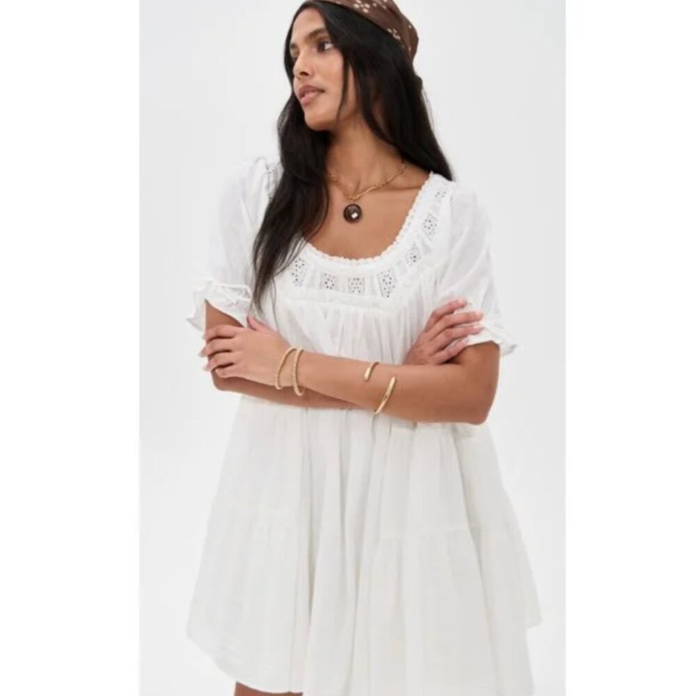 Women's White Sandy Shores Babydoll Dress - Picture 3 of 4